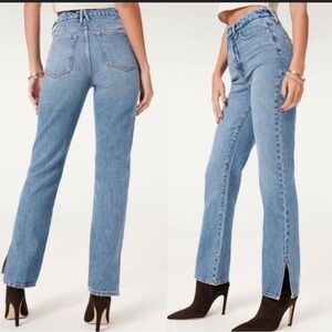 Good American Blue Straight Leg Jeans
